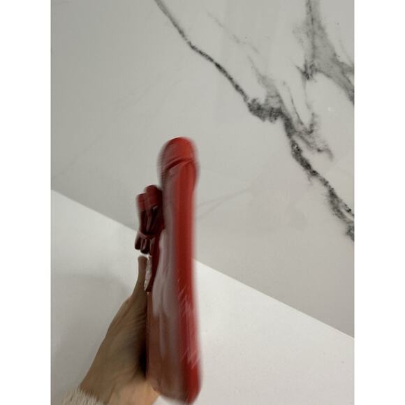 Kate Spade Red Patent Leather Bow Trim Wristlet Excellent 8” Wide - Picture 4 of 10